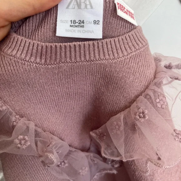 Zara Kids Pink Ruffle Sweater - Picture 2 of 2